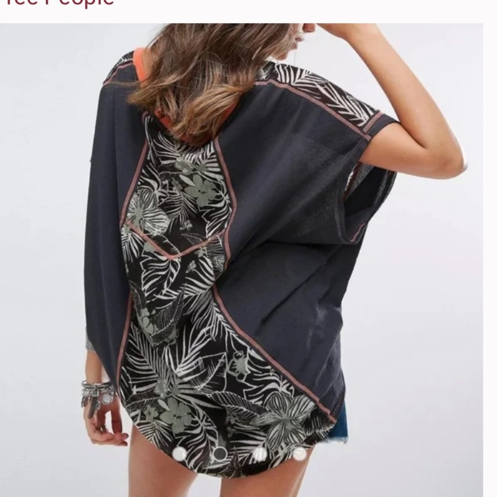 We the Free by FREE PEOPLE | tropical Hawaiian Margot tee Size S Small - Picture 15 of 16